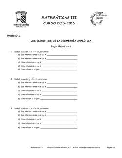 I-Elementos de la Geometr&iacute;a Anal&iacute;tica