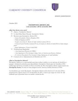 Octubre 2015 INSCRIPCION ABIERTA 2016 2 de