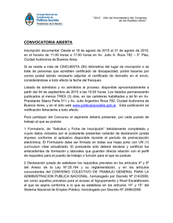 CONVOCATORIA ABIERTA