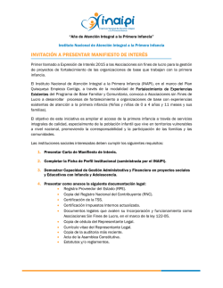 INVITACI&Oacute;N A PRESENTAR MANIFIESTO DE INTER&Eacute;S