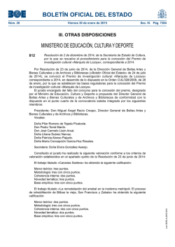 Disposici&oacute;n 812 del BOE n&uacute;m. 26 de 2015