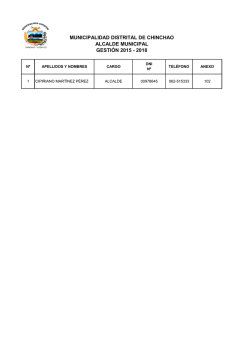 MUNICIPALIDAD DISTRITAL DE CHINCHAO ALCALDE