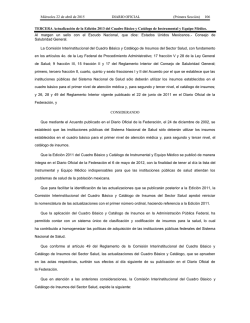 TERCERA Actualizaci&oacute;n de la Edici&oacute;n 2013 del Cuadro B&aacute;sico y