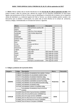 BASES: &ldquo;VENTA ESPECIAL CLUB LA TERCERA 04