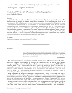 C&eacute;sar Augusto Coaguila Calvimontes Del Ayllu al CONAMAQ. El