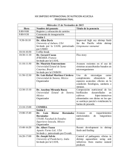 XIII SIMPOSIO INTERNACIONAL DE NUTRICION ACUICOLA