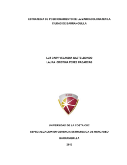 estrategia de posicionamiento de la marcacolonaten la ciudad de