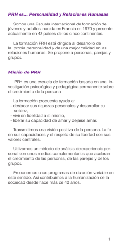 PRH es&hellip; Personalidad y Relaciones Humanas Misi&oacute;n