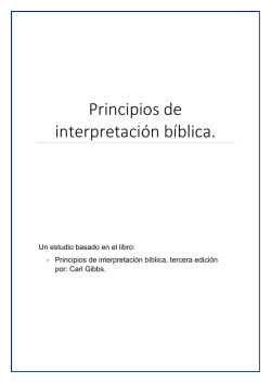 Principios de interpretaci&oacute;n b&iacute;blica.