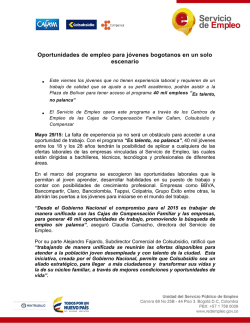 Comunicado Feria de Empleo J&oacute;venes