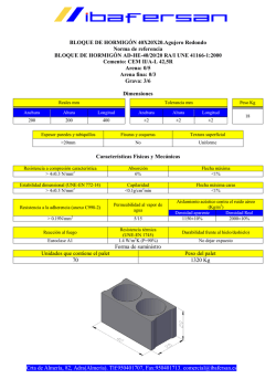BLOQUE DE HORMIG&Oacute;N 40X20X20.Agujero Redondo