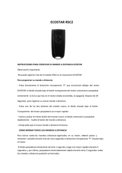 Manual programaci&oacute;n mando de garaje ECOSTAR RSC2