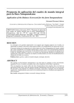Propuesta de aplicaci&oacute;n del cuadro de mando