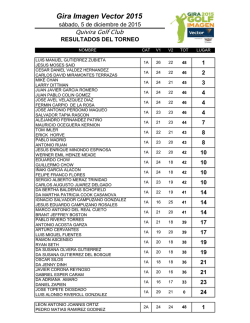 Resultados completos - Gira de Golf Imagen Vector