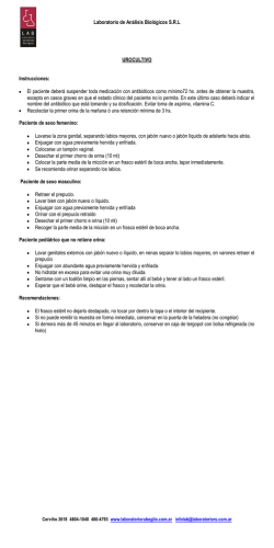 Laboratorio de An&aacute;lisis Biol&oacute;gicos SRL UROCULTIVO Instrucciones