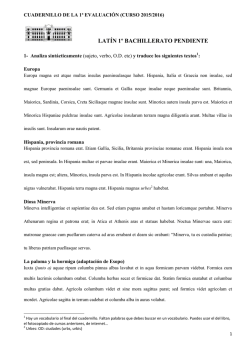 LAT&Iacute;N 1&ordm; BACHILLERATO PENDIENTE