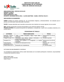 instituto san carlos cronograma de actividades &aacute;rea de ciencias