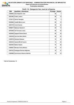 Perfil: 19 - Delegaci&oacute;n San Jos&eacute; de la Esquina DNI Apellido y