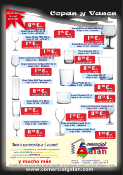 Descargar el folleto de Copas y Vasos en PDF