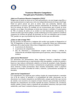Trastorno Obsesivo Compulsivo: Una gu&iacute;a para