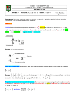 Gu&iacute;a 4 - 1 B&aacute;sico razones y proporciones
