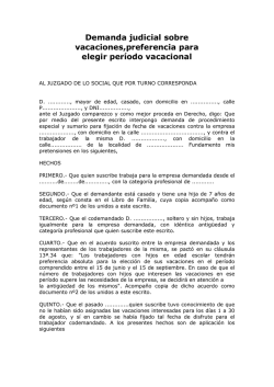 Demanda judicial sobre vacaciones,preferencia para elegir per&iacute;odo