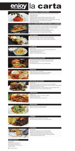 la carta - Grupo C&eacute;sar Anca