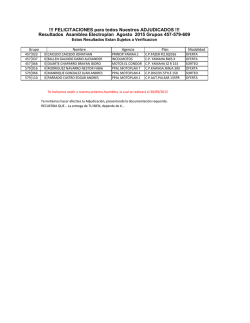 !!! FELICITACIONES para todos Nuestros ADJUDICADOS