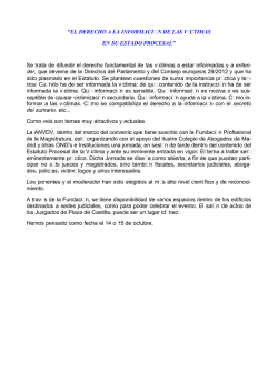 "EL DERECHO A LA INFORMACI&Oacute;N DE LAS V&Iacute;CTIMAS EN
