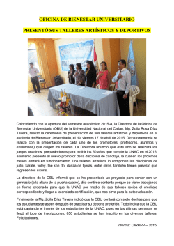 oficina de bienestar universitario present&oacute; sus talleres art&iacute;sticos y