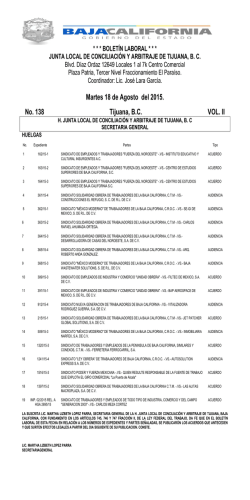 Martes 18 de Agosto - junta local de conciliaci&oacute;n y arbitaje de
