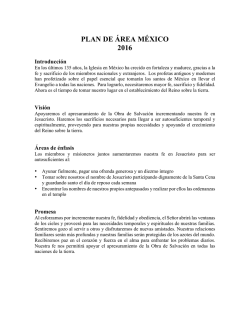 plan de &aacute;rea m&eacute;xico 2016 - La Iglesia de Jesucristo de los Santos