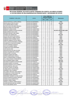 relacion general de postulantes teniendo en cuenta las