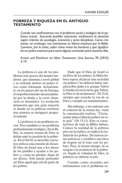 POBREzA Y RIquEzA EN EL ANTIGuO TESTAMENTO