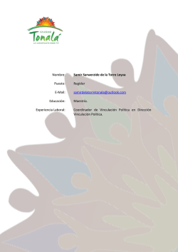 Nombre: Samir Sarwerzide de la Torre Leyva Puesto: Regidor E