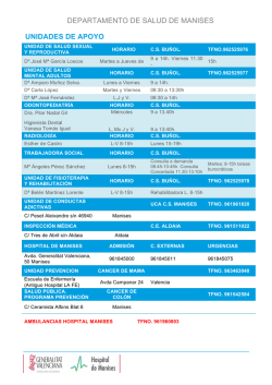 unidades de apoyo - Hospital Manises