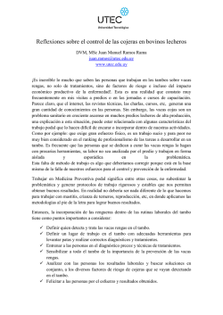 Reflexiones sobre el control de las cojeras en bovinos lecheros