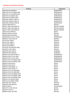 Vadem&eacute;cum de Productos Especiales Producto Laboratorio