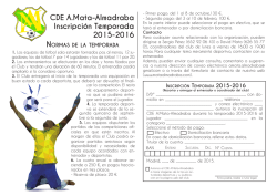 CDE A.Mata-Almadraba Inscripci&oacute;n Temporada 2015-2016