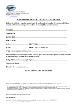 SOLICITUD DE INGRESO EN LA S.D.P. &ldquo;EL SILURO&rdquo;