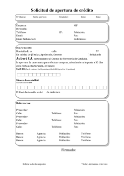 Solicitud de apertura de cr&eacute;dito