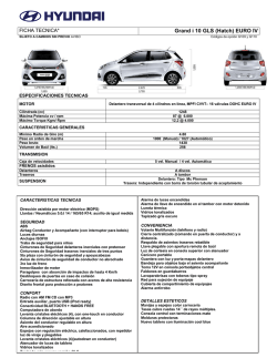 Ficha t&eacute;cnica Hyundai Grand i10 Hatchback