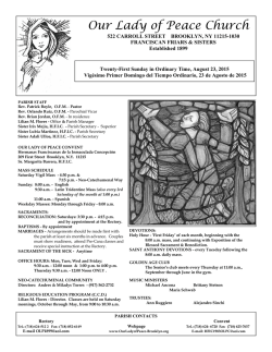 Bulletin for 08-23-2015