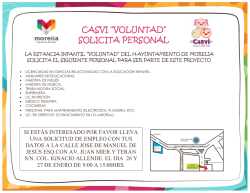 CASVI &ldquo;VOLUNTAD&rdquo; SOLICITA PERSONAL