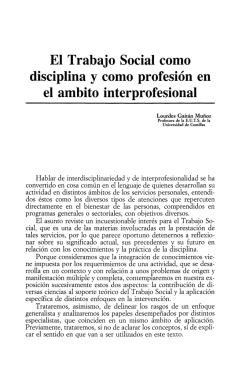 El Trabajo Social como disciplina y como profesi&oacute;n en el &aacute;mbito
