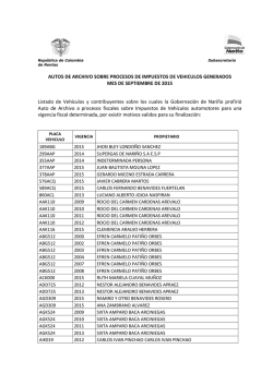 Autos de Archivo sobre procesos de impuesto de veh&iacute;culos