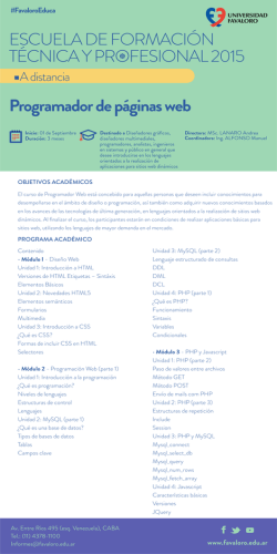Curso: Programador P&aacute;ginas Web (A Distancia)