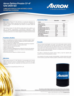 Ficha Akron &Oacute;ptima Presi&oacute;n CF-4 SAE 25W-60