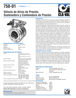 V&aacute;lvula de Alivio de Presi&oacute;n, Sostenedora y Contenedora - Cla-Val