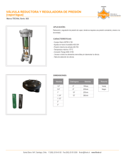 V&Aacute;LVULA REDUCTORA Y REGULADORA DE PRESI&Oacute;N (vapor